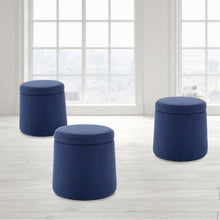 Load image into Gallery viewer, 17.25&#39;&#39; Wide Round Storage Ottoman with Storage 2061AH
