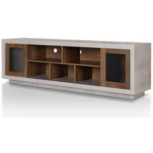 Load image into Gallery viewer, Furniture of America Oox Industrial Wood 70.78-Inch TV Stand in Walnut 2343AH
