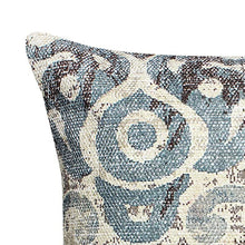 Load image into Gallery viewer, 18 X 18 Inch Handwoven Cotton Cushion Cover with Block Prints, Off White
