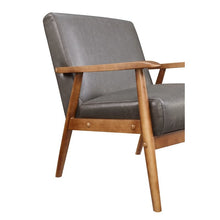 Load image into Gallery viewer, Home Fare Wood Frame Faux Leather Accent Chair in Lummus Steel 4354RR

