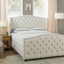 Load image into Gallery viewer, Marcella Tufted Wingback Queen Bed Antique White
