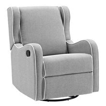 Load image into Gallery viewer, Angel Line Rebecca Upholstered Swivel Gliding Recliner, Gray Linen
