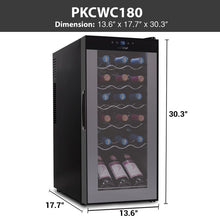 Load image into Gallery viewer, 18 Bottle Single Zone Freestanding Wine Refrigerator 552AH
