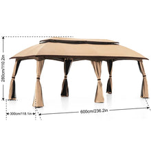 Load image into Gallery viewer, 19.6 Ft W x 10 Ft. D Steel Patio Gazebo
