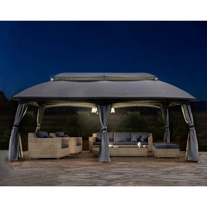 19.6 Ft W x 10 Ft. D Steel Patio Gazebo