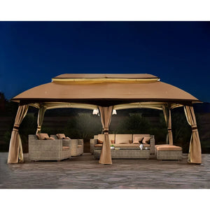 19.6 Ft W x 10 Ft. D Steel Patio Gazebo