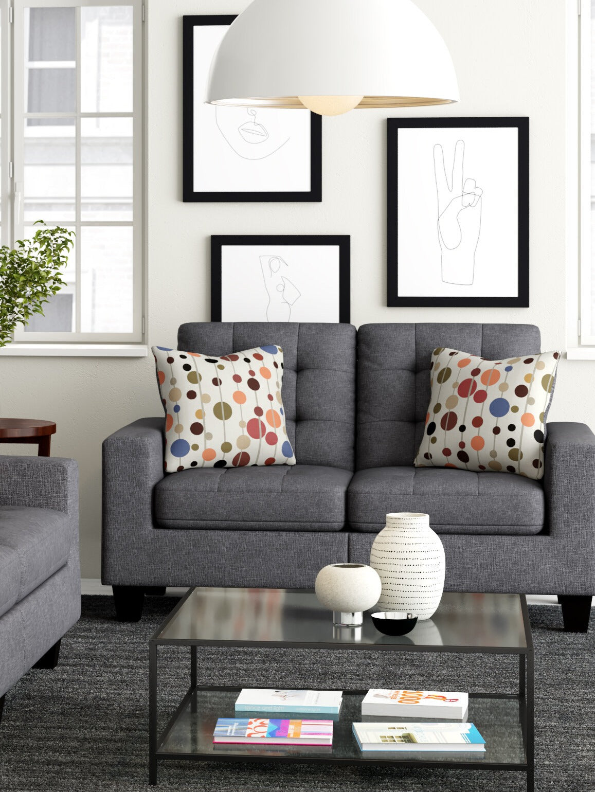 Amia Loveseat Gray Linen