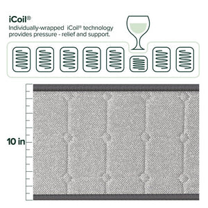 Zinus Comfort Support 10” Hybrid of Cooling Gel Memory Foam and Pocket Spring Mattress, Queen