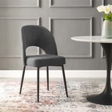 Load image into Gallery viewer, Modway Rouse Upholstered Dining Side Chair in Black and Charcoal 533CDR
