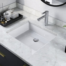 Load image into Gallery viewer, 19 11/16&quot; X 15 9/16&quot; White Ceramic Rectangular Undermount Bathroom Sink with Overflow
