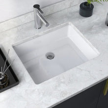 Load image into Gallery viewer, 19 11/16&quot; X 15 9/16&quot; White Ceramic Rectangular Undermount Bathroom Sink with Overflow
