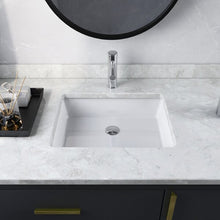 Load image into Gallery viewer, 19 11/16&quot; X 15 9/16&quot; White Ceramic Rectangular Undermount Bathroom Sink with Overflow
