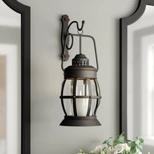 Load image into Gallery viewer, 19&quot; Glass/Iron Wall Sconce
