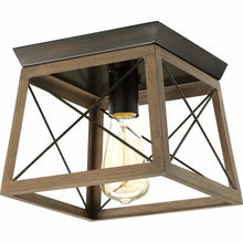 Load image into Gallery viewer, 1 - Light 9.5&#39;&#39; Caged Square / Rectangle Flush Mount
