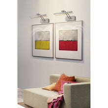 Load image into Gallery viewer, 7.32&quot; H x 24.17&quot; W x 9.29&quot; D Matte Nickel 1 - Light Dimmable LED Wall Mounted Picture Light OG191
