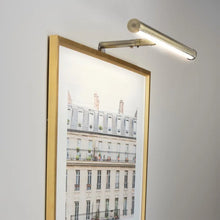 Load image into Gallery viewer, 3.5&quot; H x 14.5&quot; W x 8&quot; D Antique Brass 1 - Light Plug-In LED Wall Mounted Picture Light
