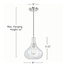 Load image into Gallery viewer, Polished Nickel 1 - Light Single  Teardrop Pendant MRM2224
