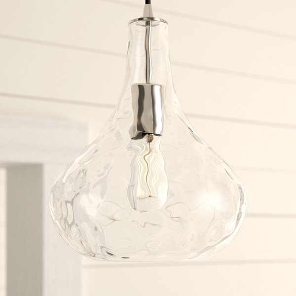 Polished Nickel 1 - Light Single  Teardrop Pendant MRM2224