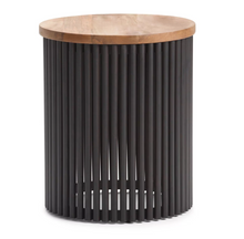 Load image into Gallery viewer, 18&quot; Karl Metal and Wood Accent Table Natural/Black - Wyndenhall MRM786
