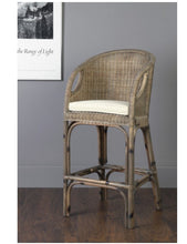 Load image into Gallery viewer, East At Main&#39;s Hollis Brown Rattan Square Barstool
