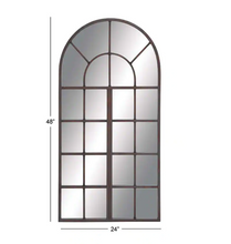 Load image into Gallery viewer, 48 in. x 24 in. Silver Metal Traditional Arch Wall Mirror
