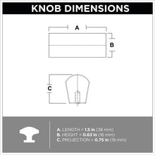 Load image into Gallery viewer, 1 1/2&quot; Length Rectangle Knob Multipack (Set of 5) MRM/GL3535

