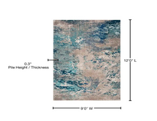 Load image into Gallery viewer, Madison Blue/Gray 9 ft. x 12 ft. Geometric Area Rug
