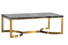 Load image into Gallery viewer, Modrest Greely Glam Black and Gold Marble Coffee Table MRM3681OB
