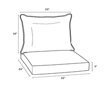 Load image into Gallery viewer, 22 in. x 24 in. 2-Piece Deep Seating Outdoor Lounge Chair Cushion in Ruby Red Leala
