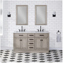 Load image into Gallery viewer, Chestnut 60" Bath Vanity, Grey Oak, Oil-Rubbed Bronze Hardware 6648RR
