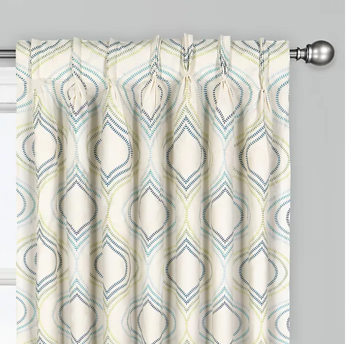 Albers 84-Inch Pinch Pleat Room Darkening Window Curtain Panel in Aquamarine (Set of 2) GL784