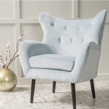 Load image into Gallery viewer, Alyssa Velvet Mid-century Arm Chair by Christopher Knight Home - Light grey 1528CDR
