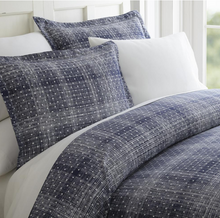 Load image into Gallery viewer, Polka Dot Patterned Performance Navy Twin 3-Piece Duvet Cover Set twin/twin xl
