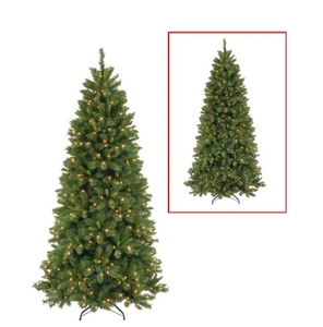 7.5 ft. Lehigh Valley Slim Pine Artificial Christmas Tree with Dual Color LED Lights