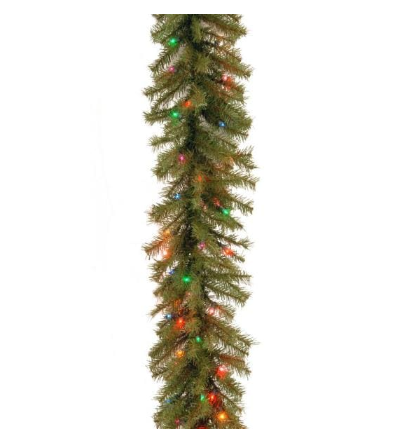 9 ft. x 10 in. Norwood Fir Artificial Christmas Garland with 50 Multi-Lights