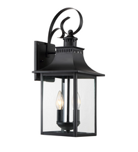 Load image into Gallery viewer, Quoizel Chancellor 2 Light 19&quot; High Outdoor Wall Sconce with Clear Glass Shade
