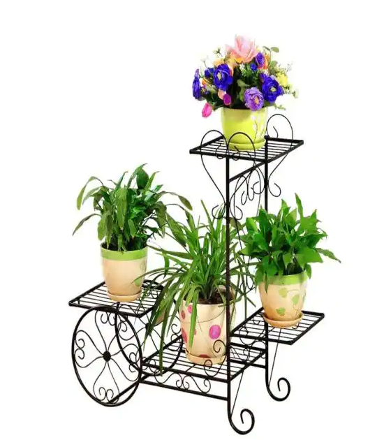 Black and Bronze Finish - Garden Statue Plant Stand