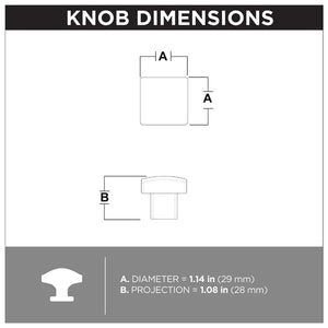 1 3/16" Length Square Knob - SET OF 24