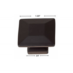 Matte Black 1 3/8" Length Square Knob Multipack (Set of 10) OG159