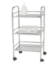 Load image into Gallery viewer, Exclusive 3-tier Chrome 4-Wheeled Bath Cart MRM4071
