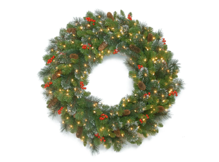 30 in. Crestwood Spruce Wreath with Clear Lights