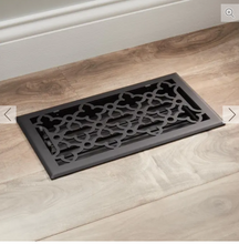 Load image into Gallery viewer, BALLAS STEEL FLOOR REGISTER - ANTIQUE BRASS 6" X 10" (7-1/4" X 11-3/8" OVERALL) 1574CDR
