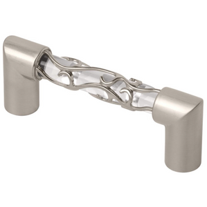 Crystal Lace - 3" Bar Pull in Satin Nickel & Clear - Liberty Hardware  Set of 7 - GL446