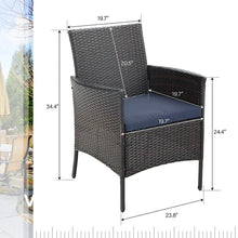 Load image into Gallery viewer, PHI VILLA Rattan Steel Cushioned Patio Outdoor Chairs, Set of 2

