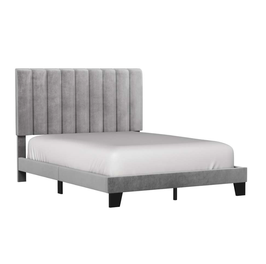 HILLSDALE - CRESTONE UPHOLSTERED QUEEN PLATFORM BED, GRAY