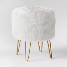 Load image into Gallery viewer, Radovre Hairpin Ottoman Faux Fur White - Project 62™ 1507CDR
