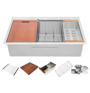 36" x 22" 16 Gauge Stainless Steel Workstation Topmount/Drop-in Sink