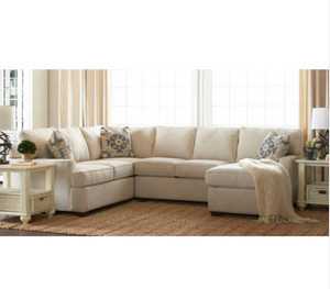 Klaussner Pantego K51460 3-Piece Sectional with Right Arm Facing Chaise in Aluna Birch