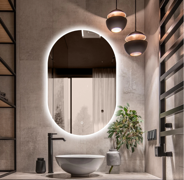 23.6 in. W x 35.43 in. H Oval Frameless LED Light Bathroom Vanity Mirror 7416RR