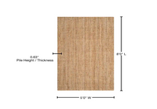 Load image into Gallery viewer, Natural Fiber Beige 5 ft. x 8 ft. Solid Area Rug
